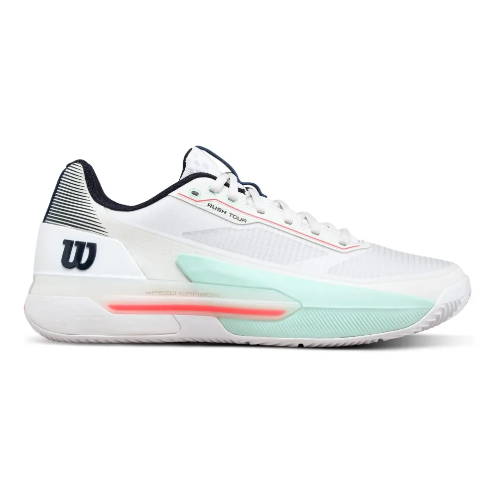 Wilson Rush Tour 5 Sandplatzschuh Herren - weiß, türkis