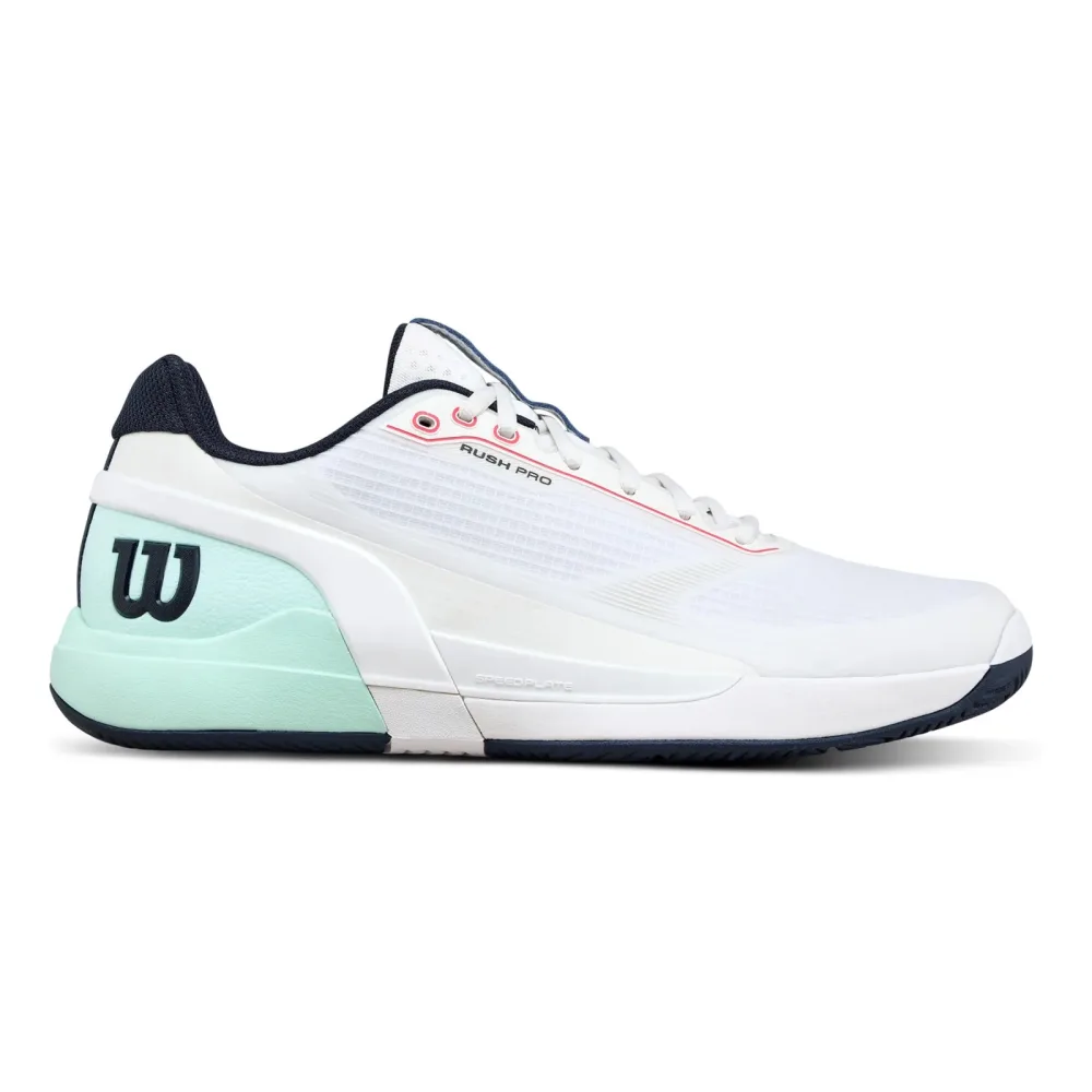 Wilson Rush Pro 5 Allcourtschuh Herren - weiß, türkis