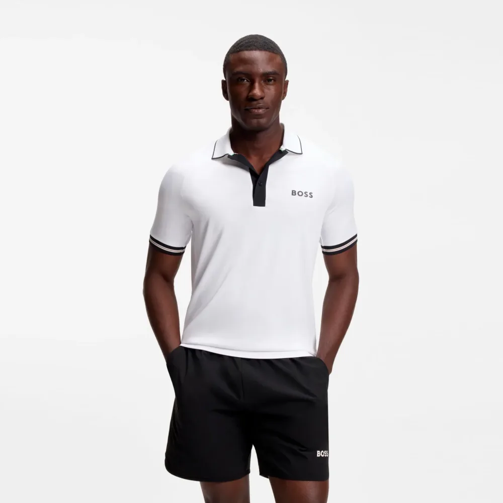 BOSS Serve Polo Herren-weiß