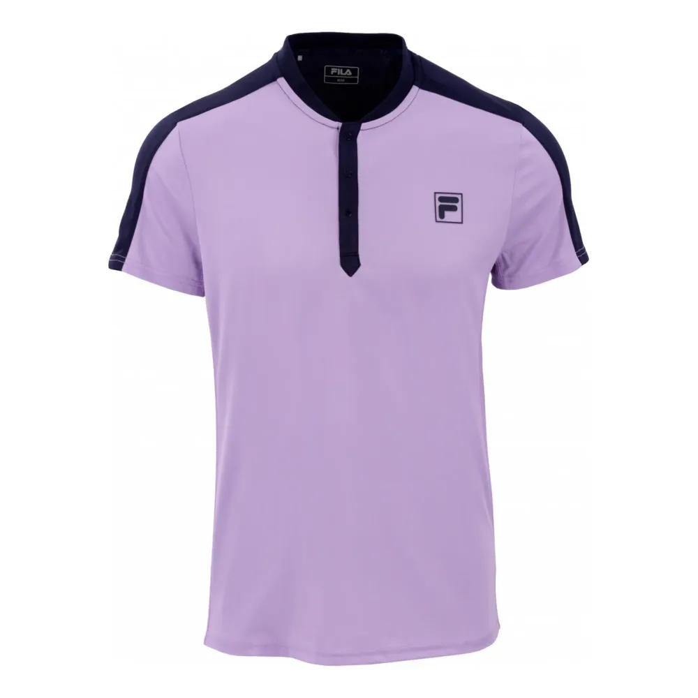 Fila Henley Taavi T-Shirt Herren - flieder, dunkelblau
