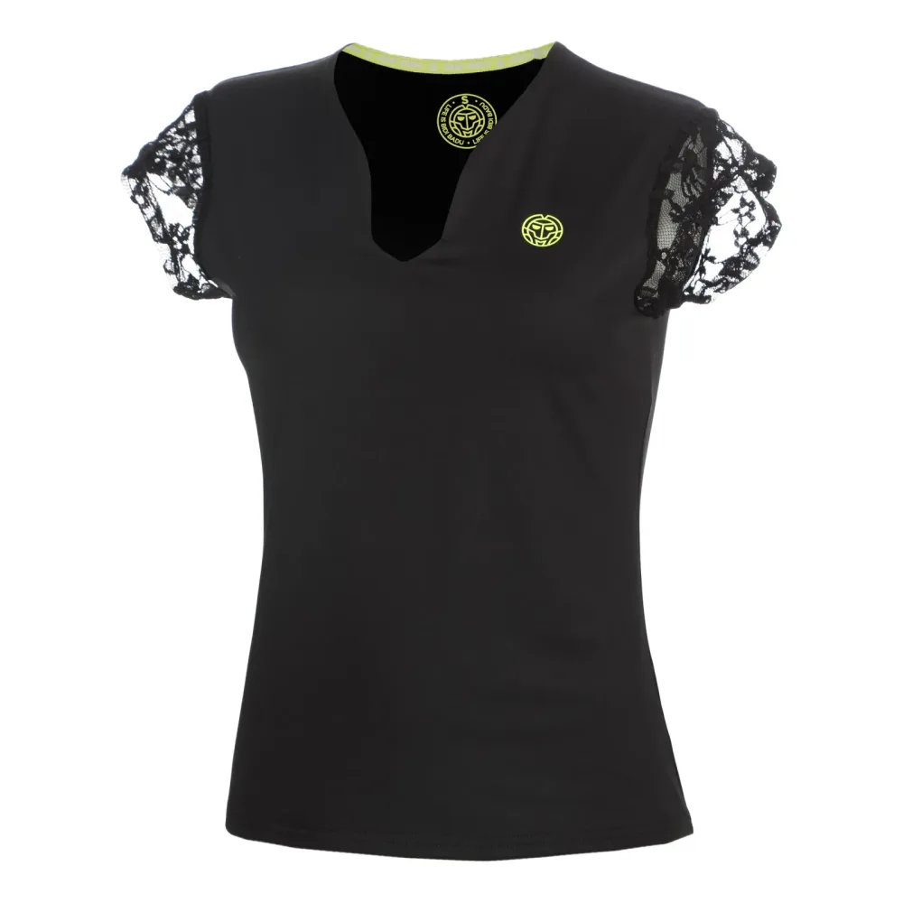 BIDI BADU Night Flash V-Neck T-Shirt Damen - schwarz
