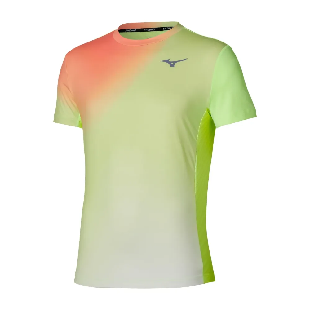 Mizuno Graphic T-Shirt Herren - limette, koralle