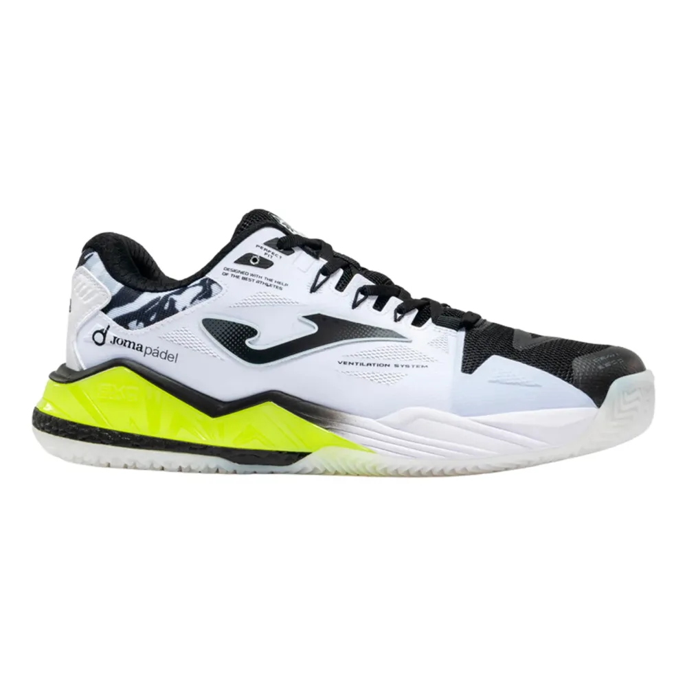 Joma Spin Padelschuh Herren - weiß, neongelb