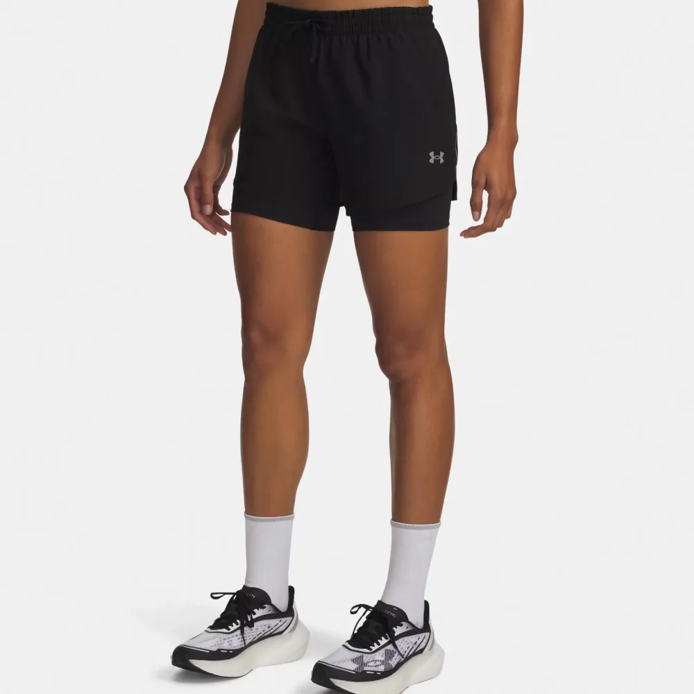 Under Armour Velociti Pro 6in 2n1  Laufshorts Damen-schwarz, silber