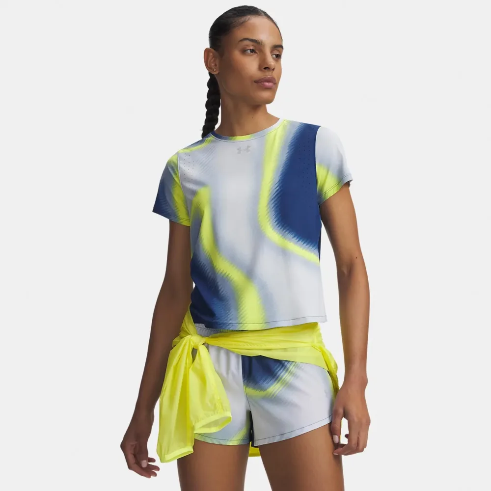 Under Armour Velociti Pro Print  Laufshirt Damen - blau, mehrfarbig