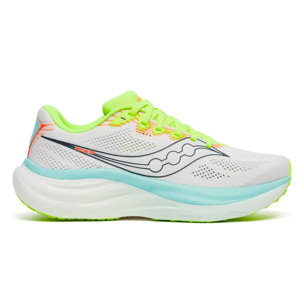 Saucony Ride 19 Neutralschuh Damen-weiß, türkis