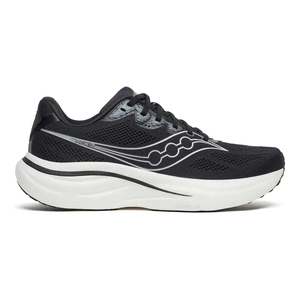 Saucony Ride 19 wide Neutralschuh Herren-schwarz, silber