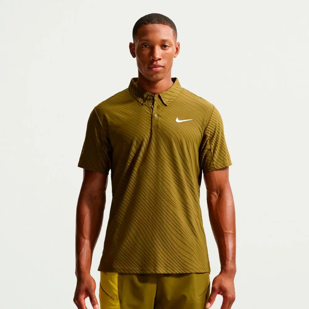 Nike Jannik Sinner Court Dri - Fit Advantage Slam Polo Herren oliv, weiß