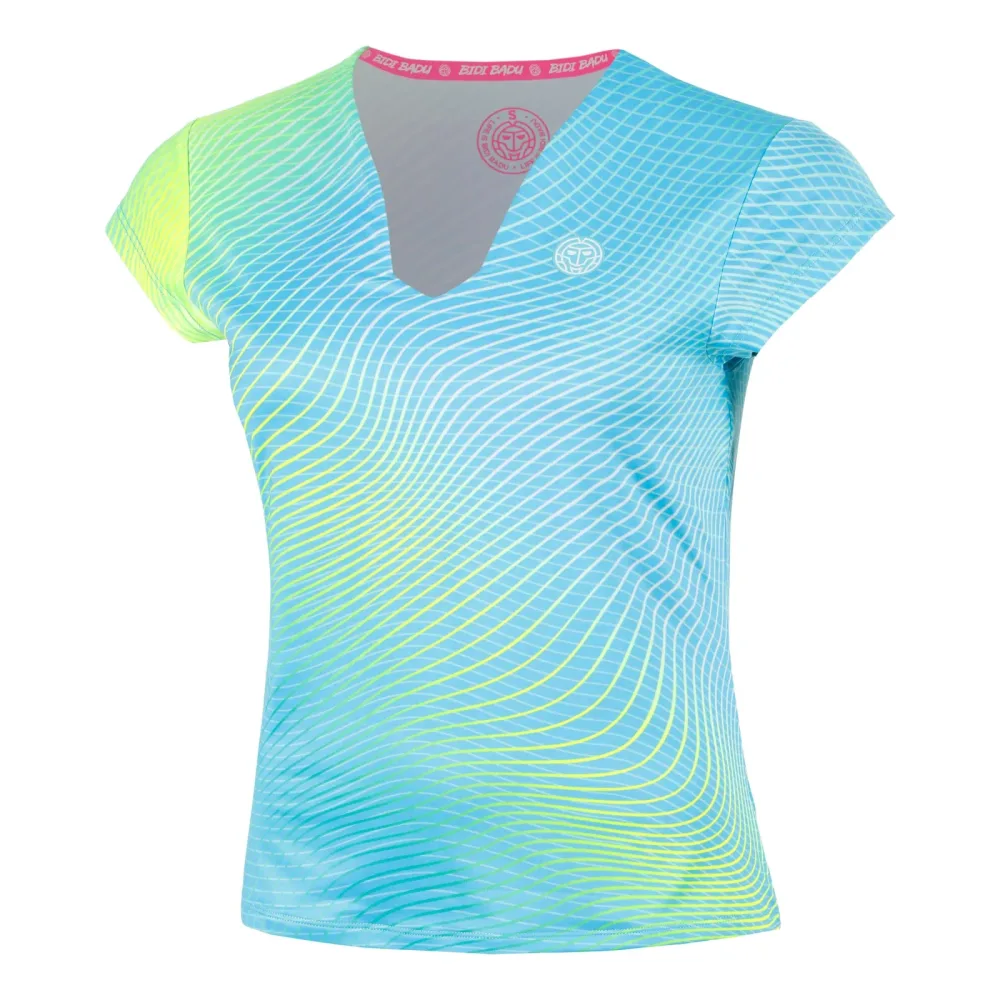 BIDI BADU Out of Control V-Neck T-Shirt Damen-hellblau, neongelb