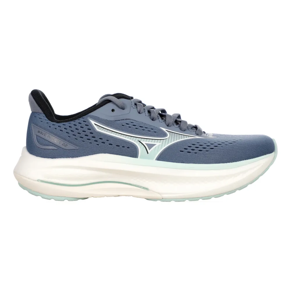 Mizuno Wave Inspire 22  Stabilitätsschuh Damen - blaugrau, mint