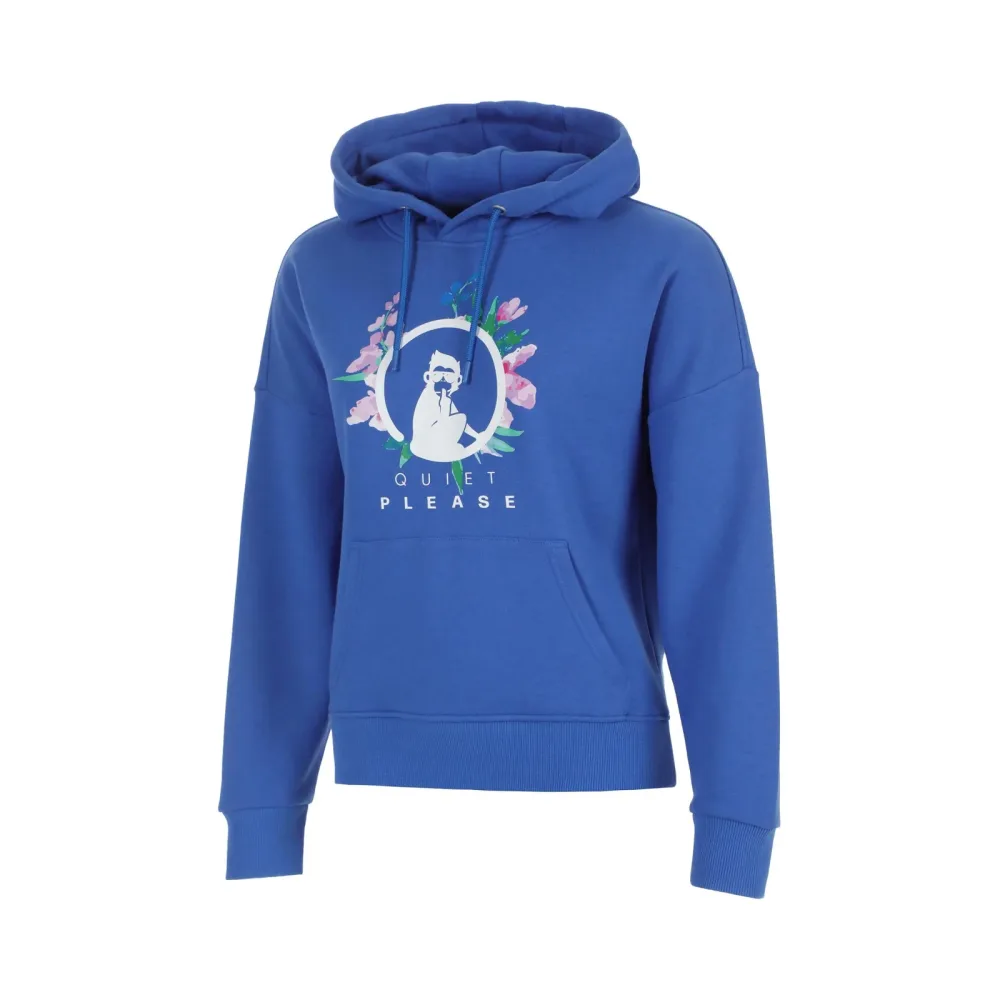 Quiet Please Crush Flower Logo Hoody Mädchen - blau, weiß