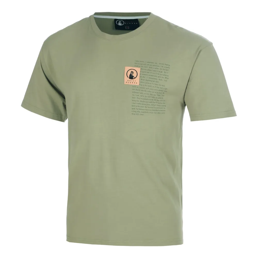 Quiet Please Thoughts Patch Loose Fit T-Shirt Herren - khaki