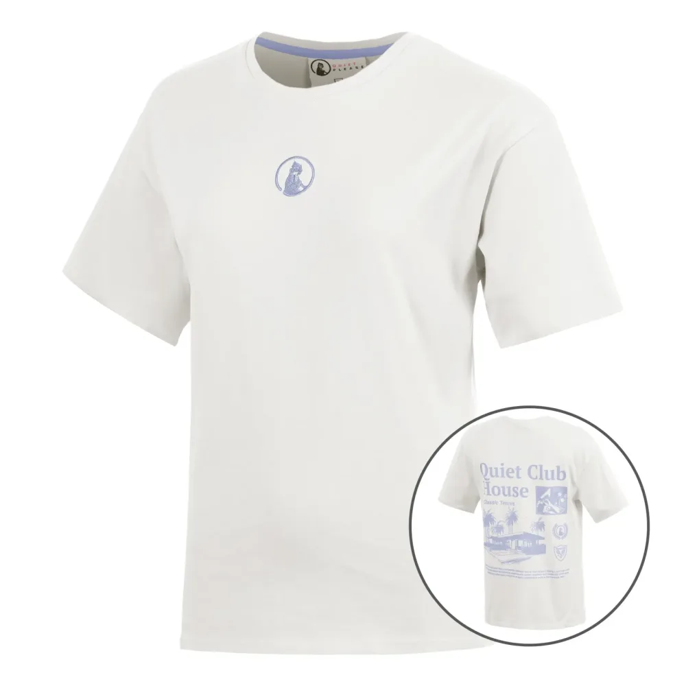 Quiet Please Club House Boyfriend T-Shirt Damen - creme
