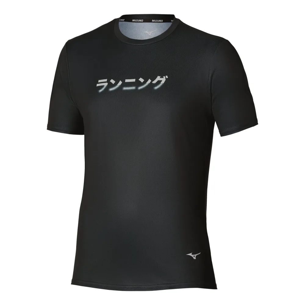Mizuno Core Graphic Laufshirt Herren - schwarz