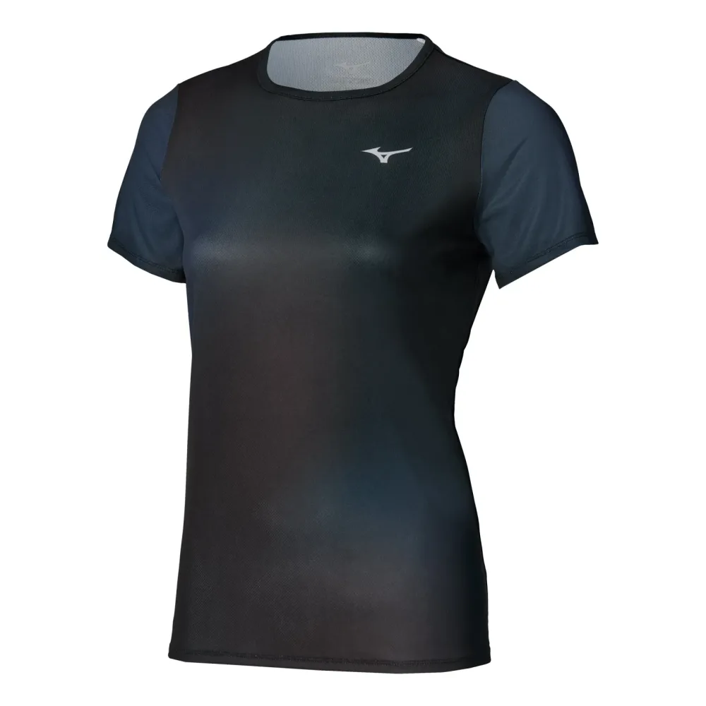 Mizuno Core Graphic Laufshirt Damen - schwarz, blau