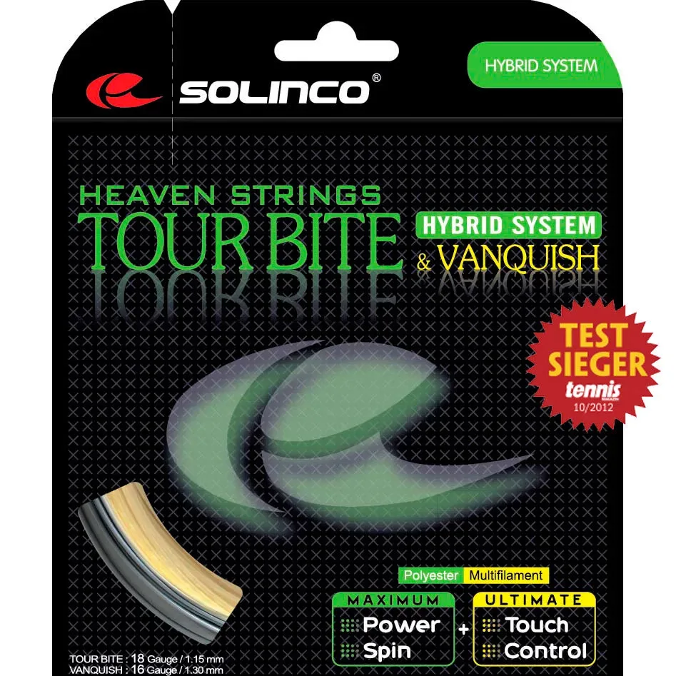 Solinco Tour Bite 6,8m Silber + Vanquish 6,3m Saitenset 13,1m - Silber, Nude