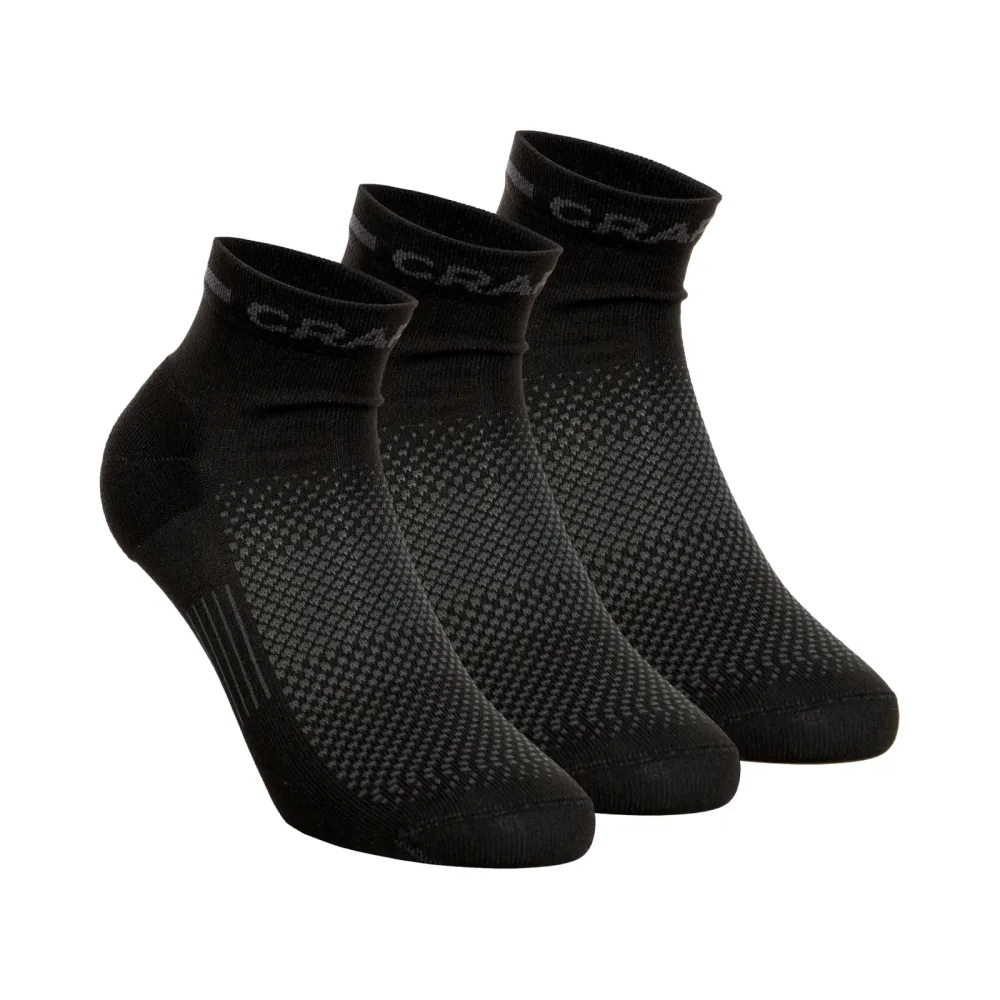 Craft Core Dry Mid Laufsocken 3er Pack - Schwarz
