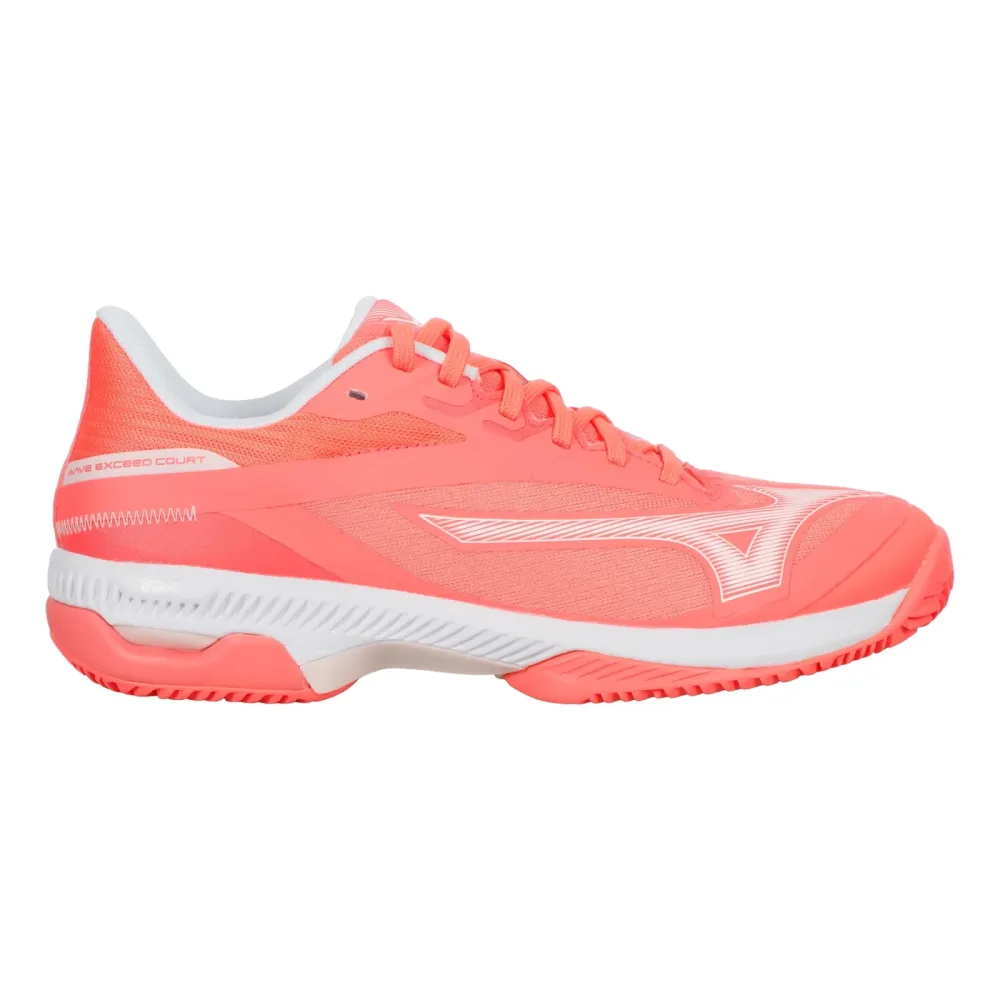Mizuno Wave Exceed Court Sandplatzschuh Damen-Koralle,Weiß