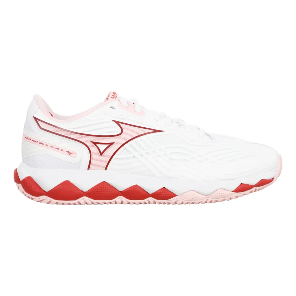 Mizuno Wave Enforce Tour 2 Sandplatzschuh Damen - weiß, berry