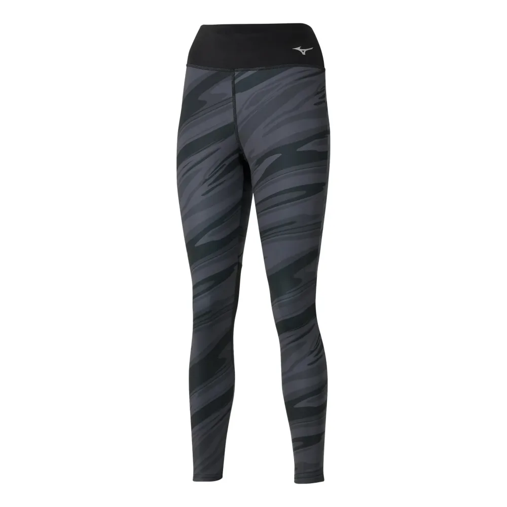 Mizuno 7/8 Printed Tight Damen-Schwarz