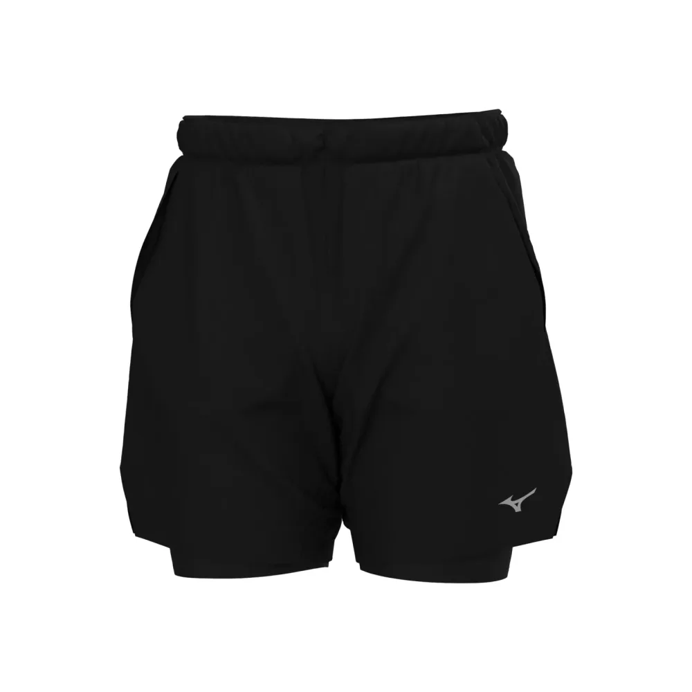 Mizuno Core 2in1 7.5inch Laufshorts Herren-schwarz