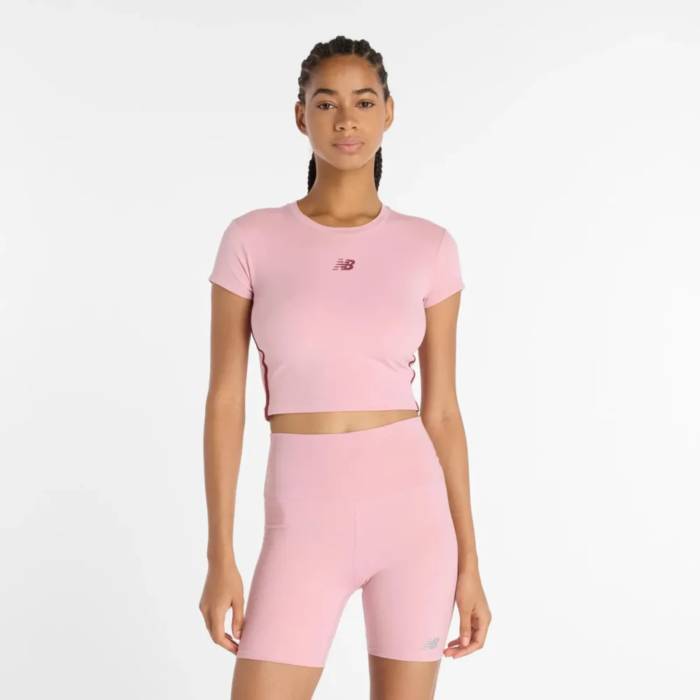 New Balance Harmony Fitted T - Shirt Damen Pink