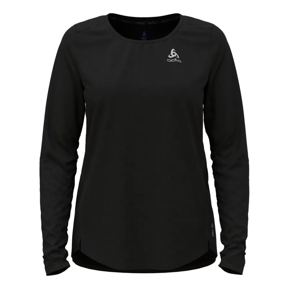 Odlo Zeroweight Chill-Tec Langarm-Laufshirt für Damen - Trail Running, Running - schwarz, L