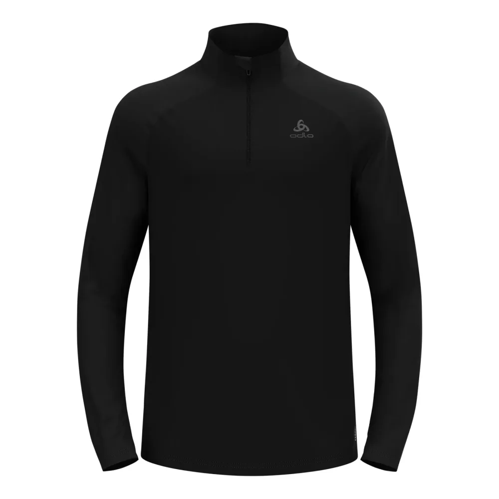 Odlo Essential Ceramiwarm Lauf-Mid Layer Half-Zip für Herren - Running - schwarz, L