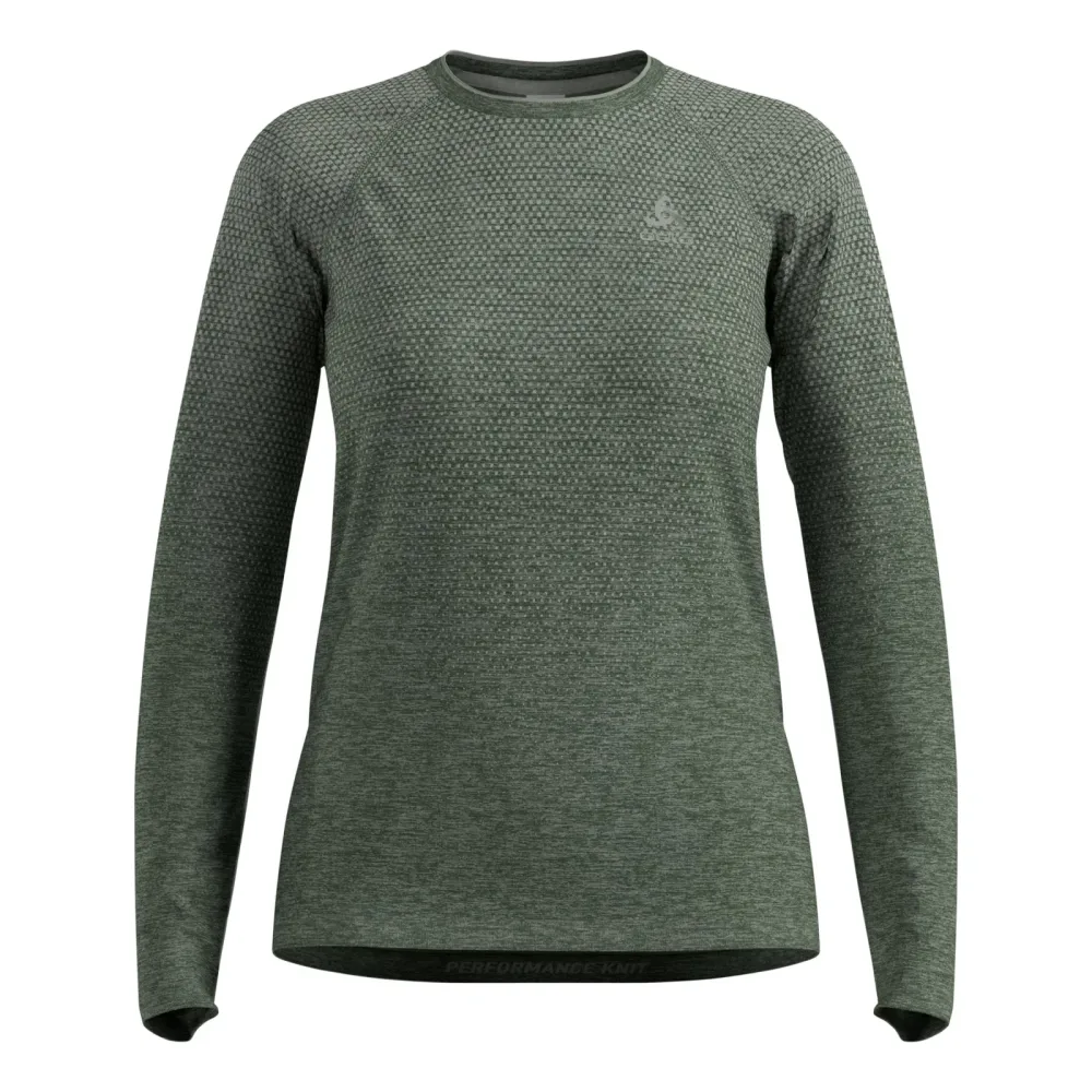 Odlo Essential Seamless Langarm-Laufshirt für Damen - Training, Running - grün, XL