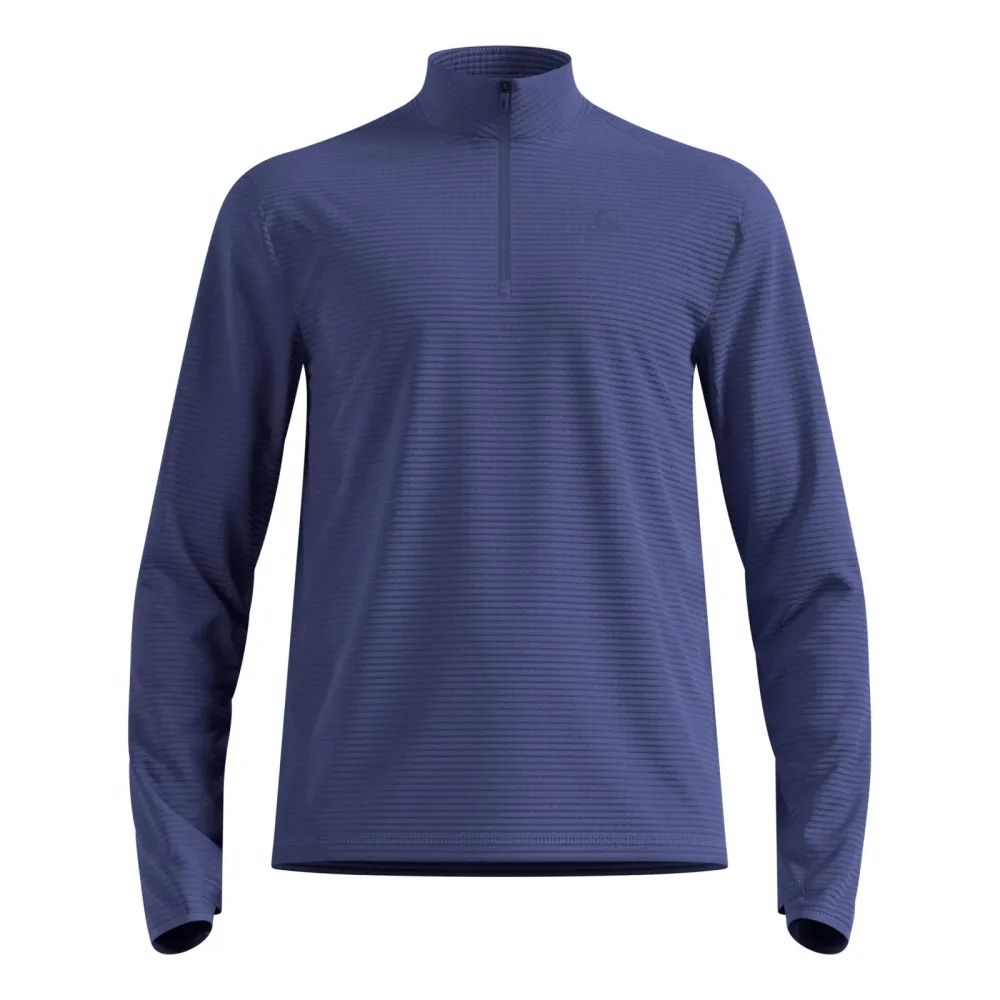 Odlo Essential Thermal Lauf-Mid Layer Half-Zip für Herren - Trail Running, Ski & Snow - lila, L