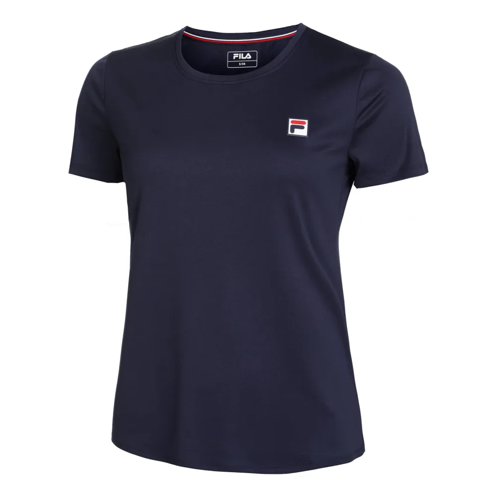 Fila Leonie T - Shirt Damen Dunkelblau, Weiß