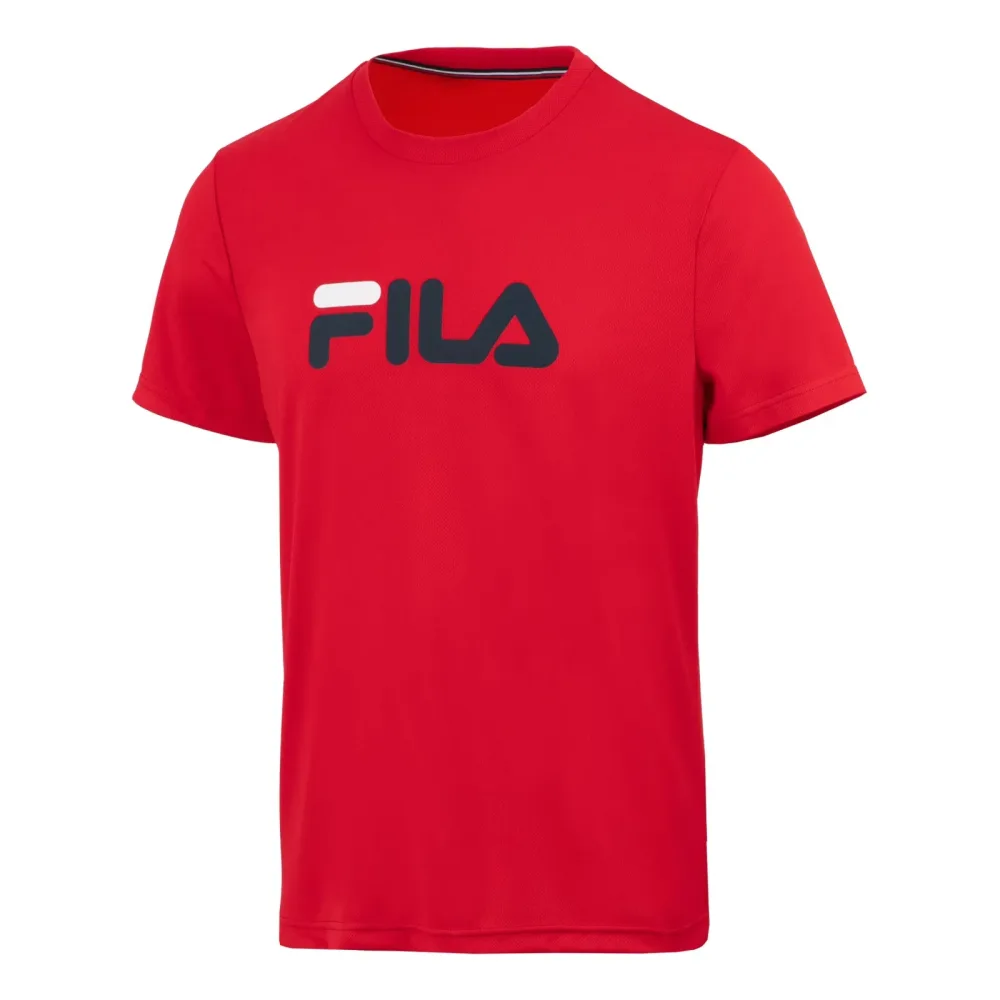 Fila Logo T - Shirt Herren Rot, Dunkelblau