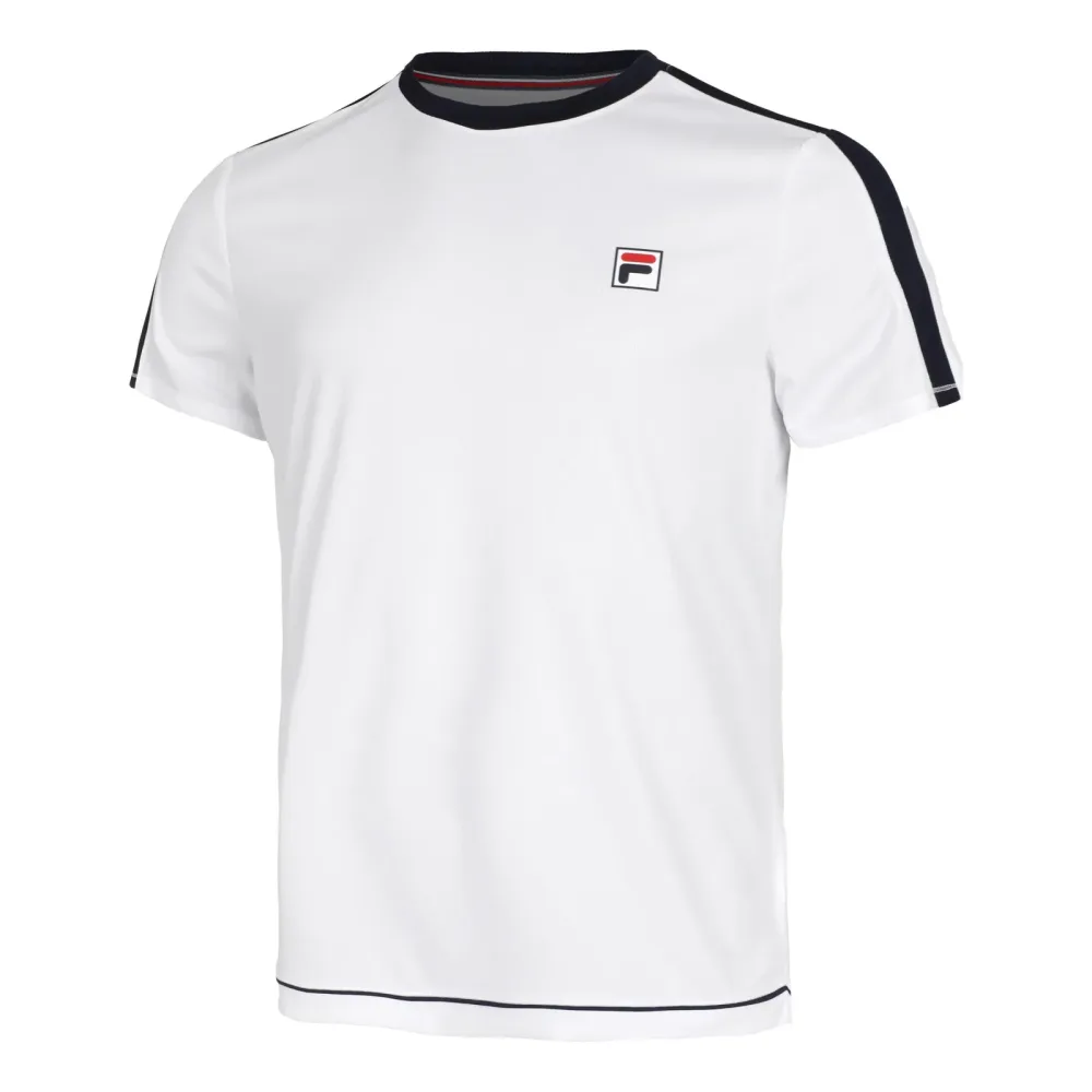 Fila Elias T - Shirt Herren Weiß, Dunkelblau