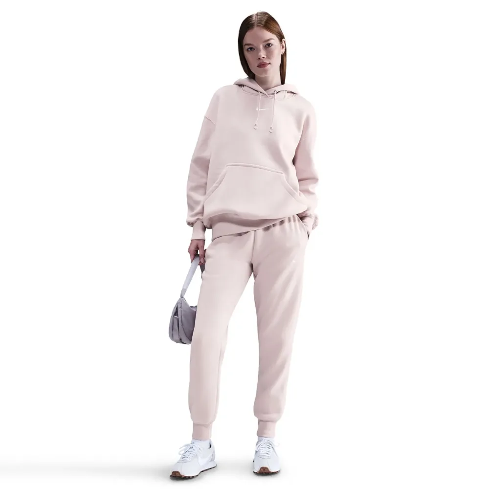 Nike Phoenix Fleece Mid Rise Trainingshose Damen - altrosa