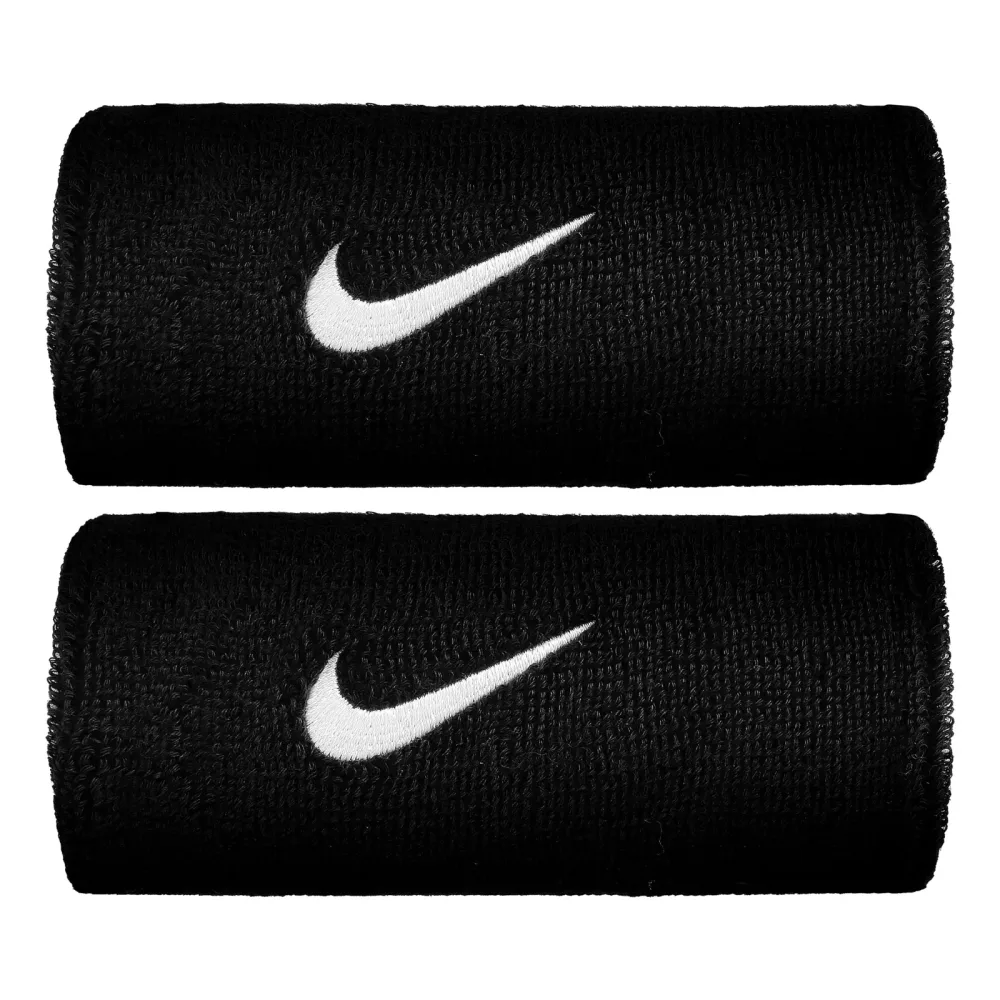 Nike Swoosh Doublewide Schweißband 2er Pack - Schwarz, Weiß
