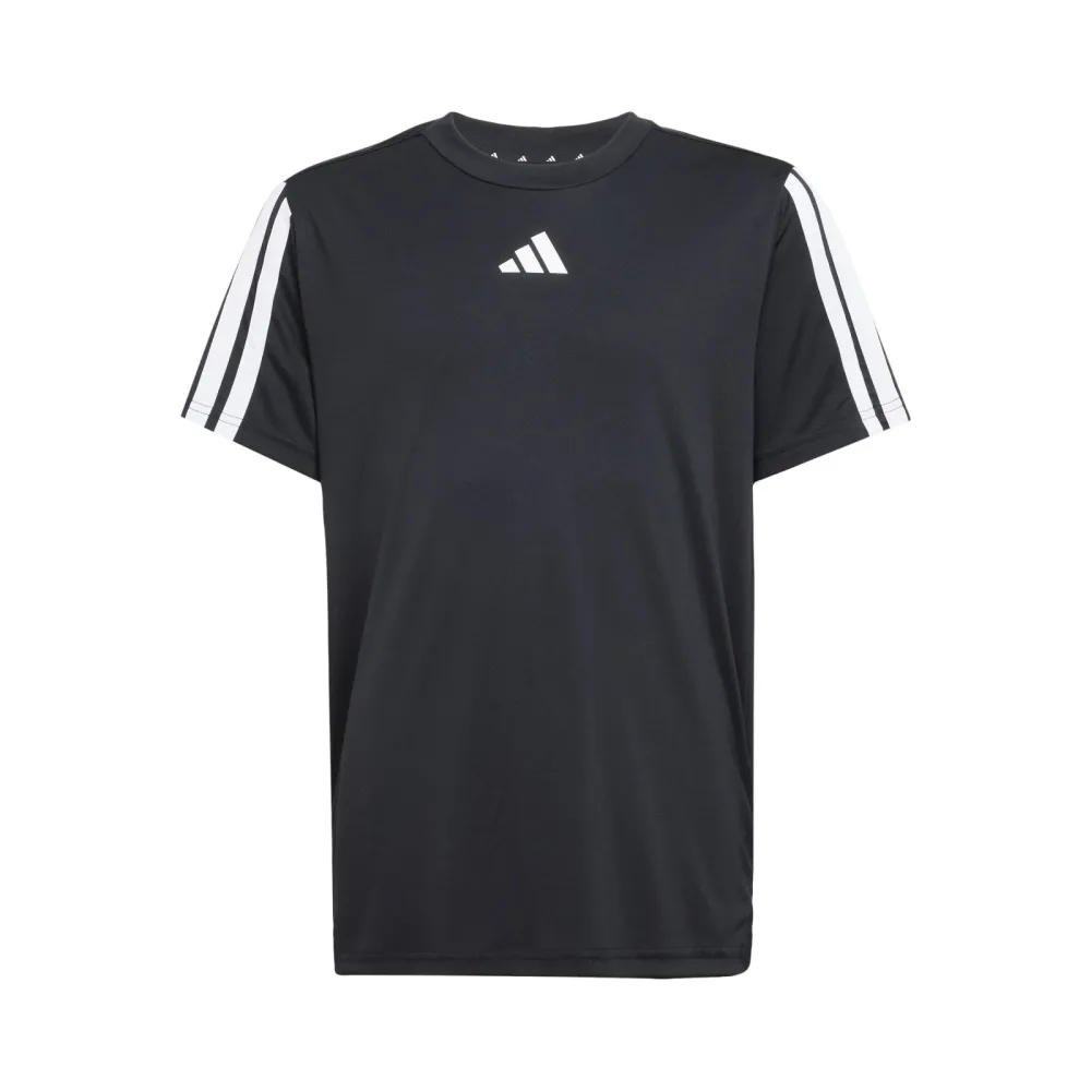 adidas Training Essentials 3 Stripes T - Shirt Kinder Schwarz, Weiß