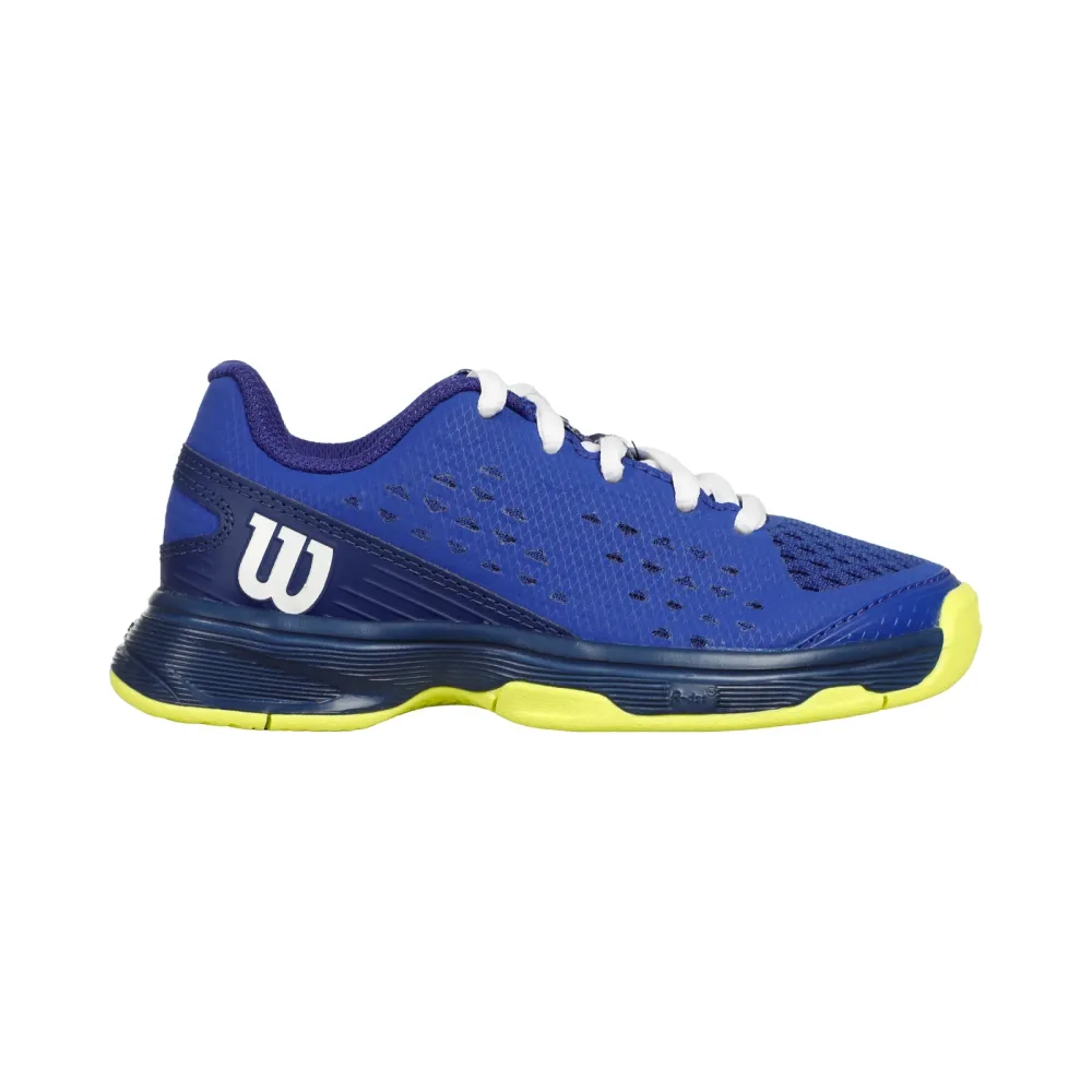 Wilson RUSH PRO AC Allcourtschuh Kinder - Blau, Neongelb