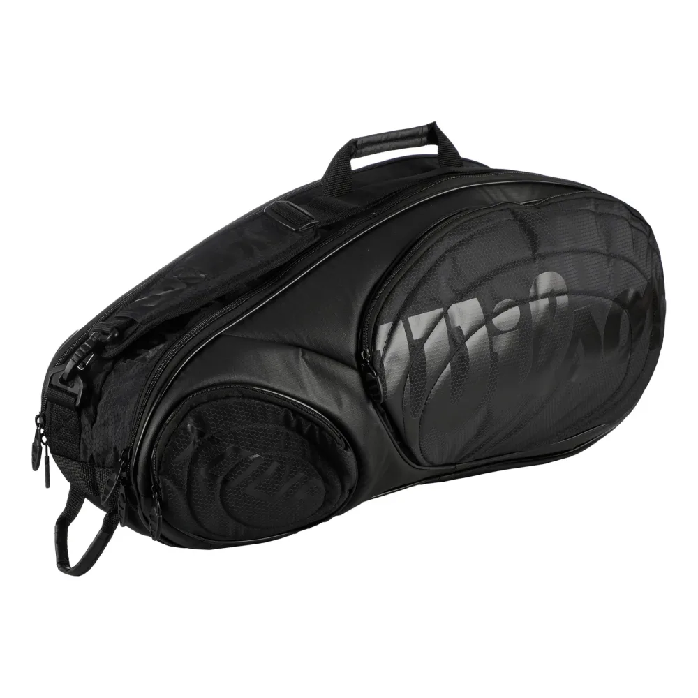 Wilson Tour Schlägertasche 6er - Schwarz, Schwarz Glänzend