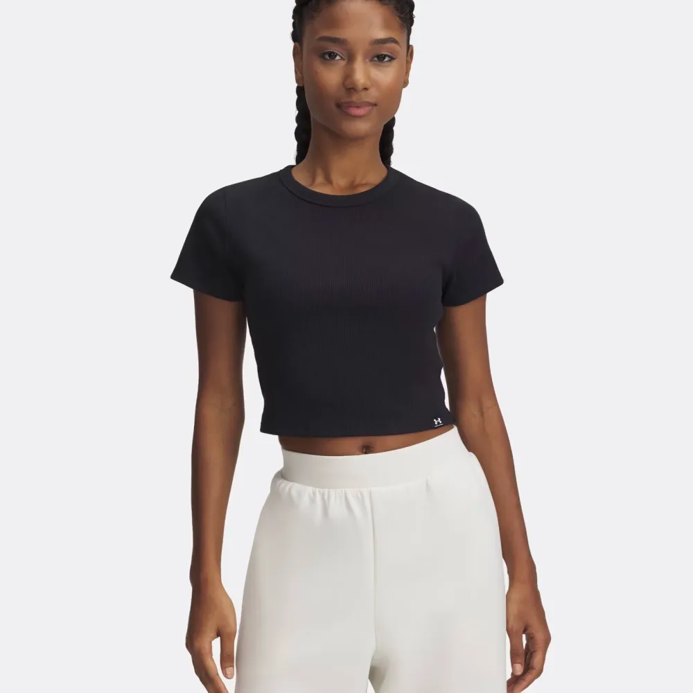 Under Armour Rival Rib T-Shirt Damen-Schwarz