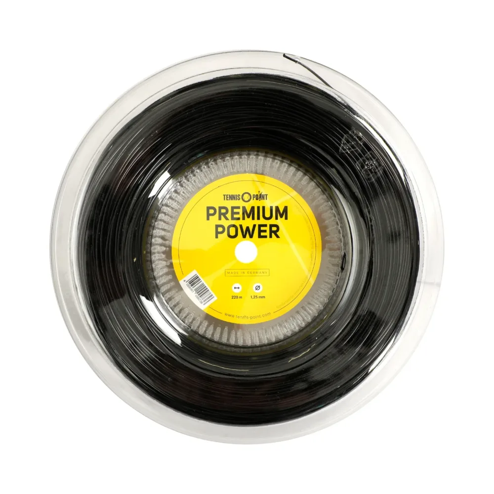Tennis - Point Premium Power Saitenrolle 220m Schwarz