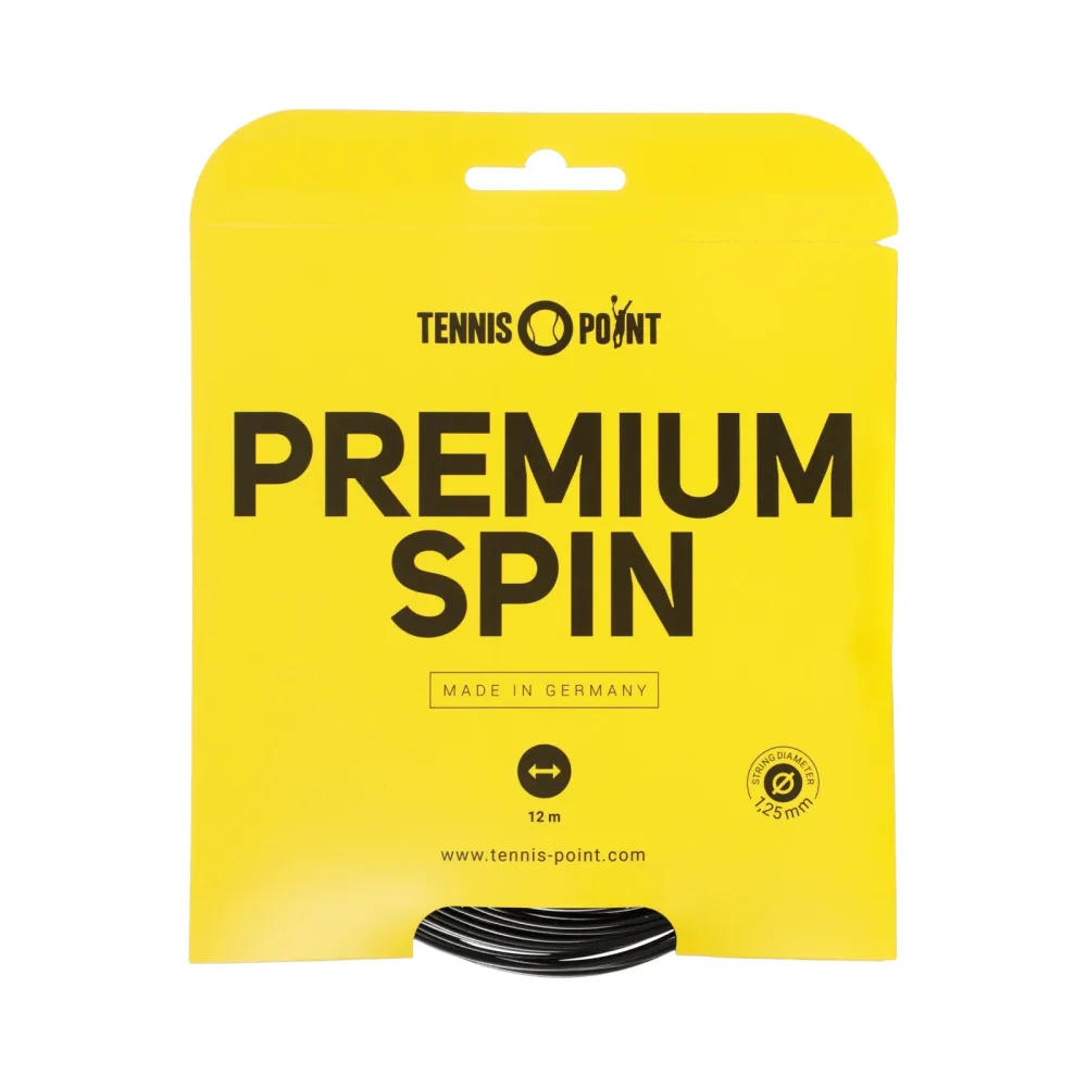 Tennis - Point Premium Spin Saitenset 12m Schwarz