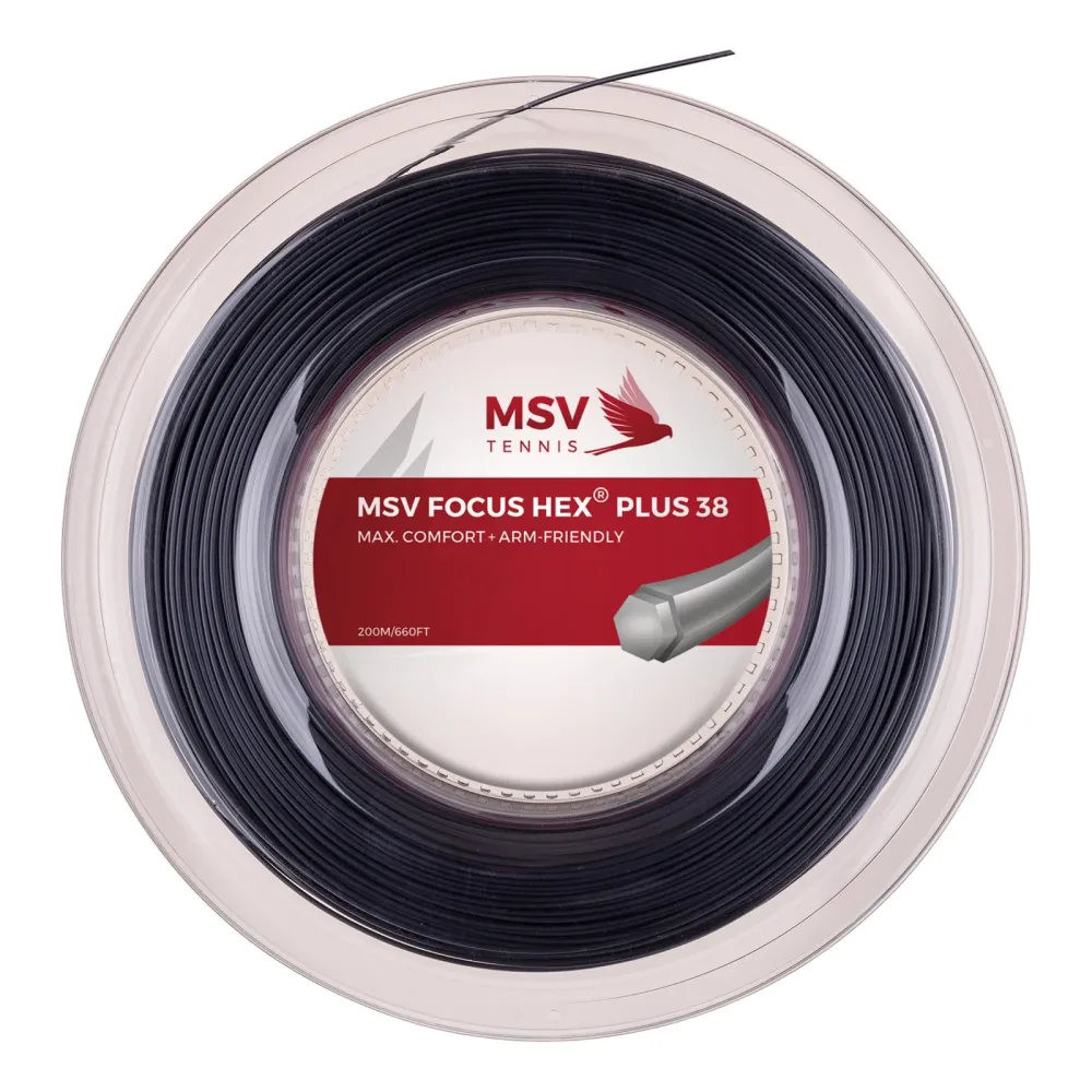 MSV Focus - HEX Plus 38 Saitenrolle 200m Schwarz