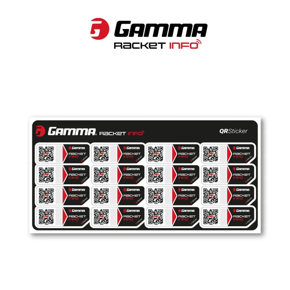 Gamma Racket Info Besaitungsaufkleber 16er Pack - Schwarz