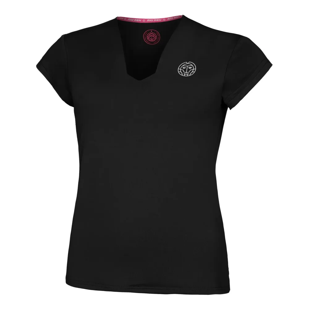 BIDI BADU Crew V - Neck T Shirt Damen Schwarz