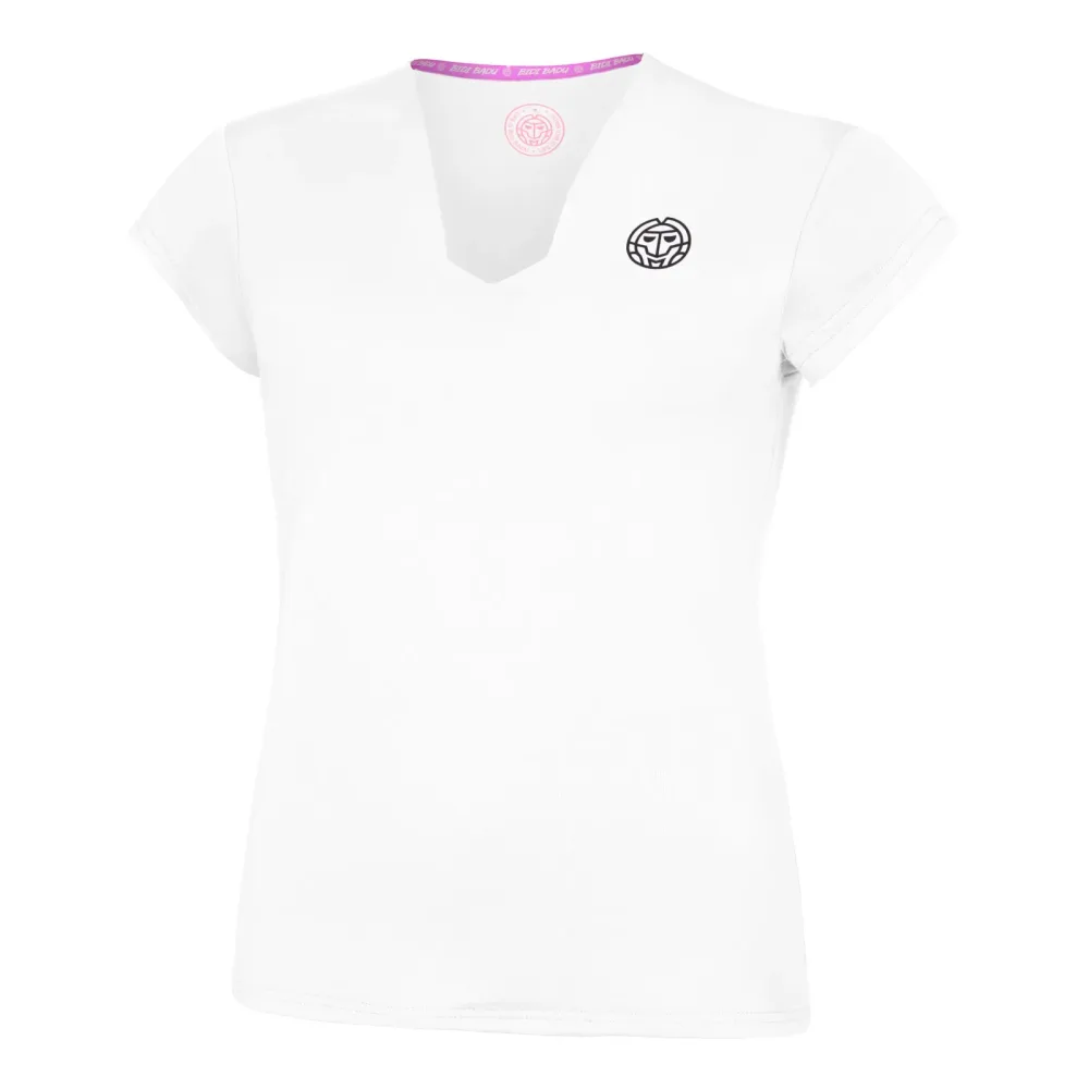 BIDI BADU Crew V - Neck T Shirt Damen Weiß