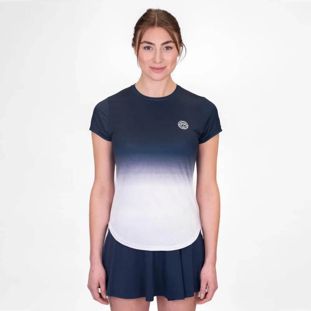 BIDI BADU Crew Gradiant T - Shirt Damen Dunkelblau, Weiß