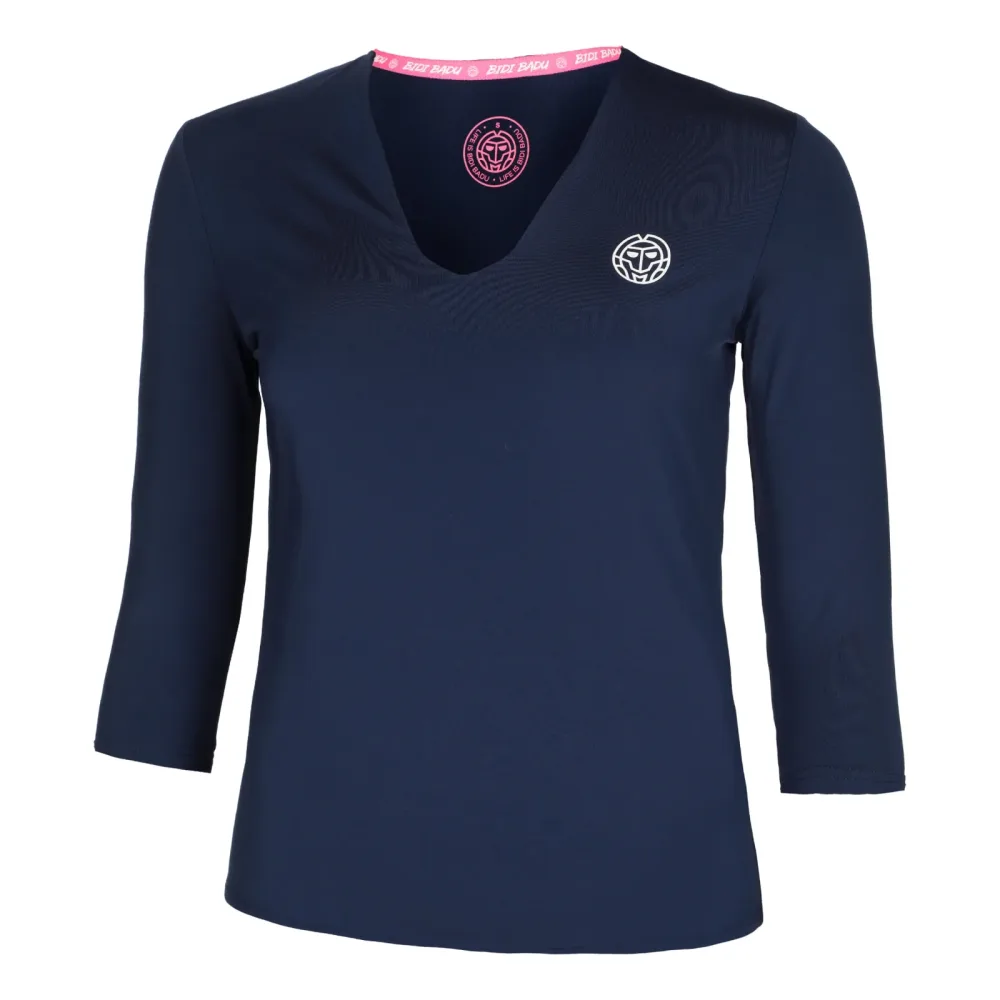 BIDI BADU Crew V - Neck Longsleeve Damen Dunkelblau