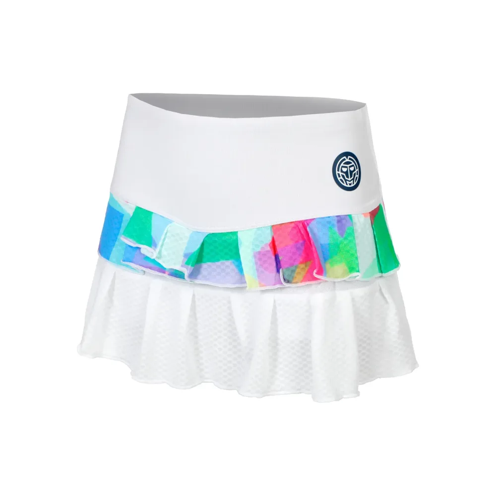 BIDI BADU Kaleido Pleated Rock Damen - Weiß, Mehrfarbig
