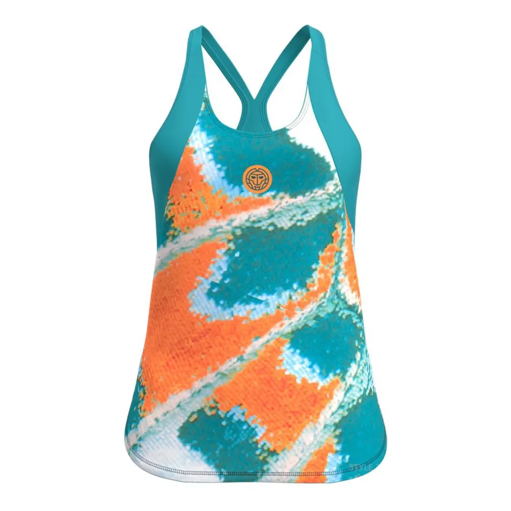 BIDI BADU Melbourne 2025 Tank-Top Damen-Petrol,Orange