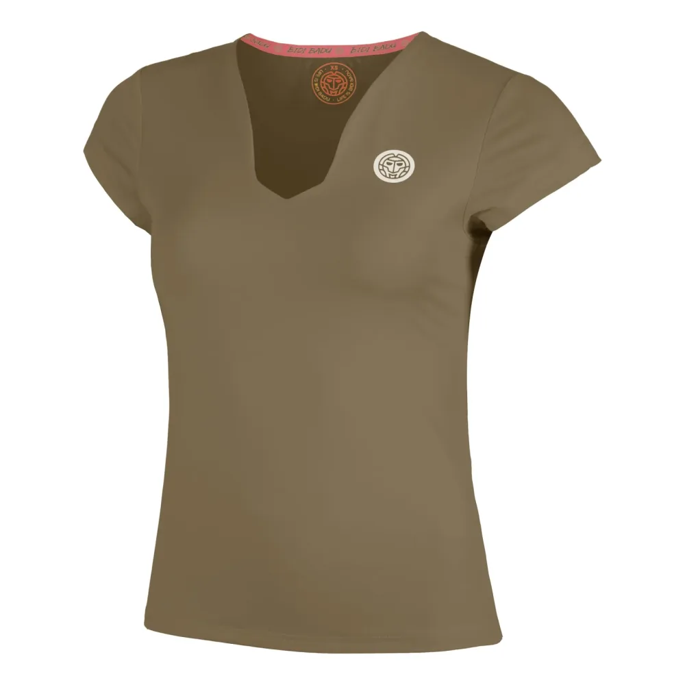 BIDI BADU Spectrum V - Neck T Shirt Damen Braun